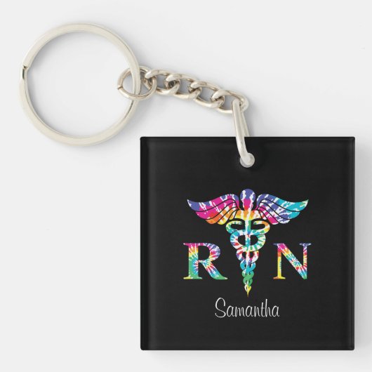 Speciaal voor Nurse Tie Dye geregistreerd Sleutelhanger (voorkant)