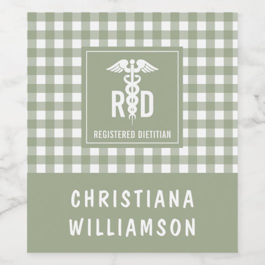 Speciaal voor RD geregistreerd Dietitititititiaans Wijn Etiket (Enkel label)