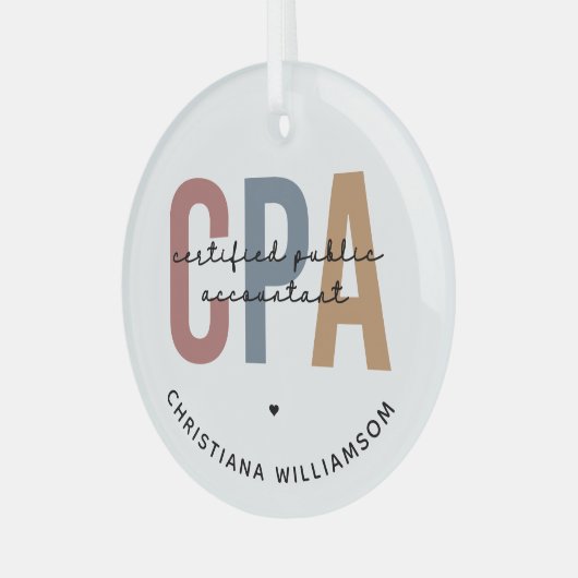 Speciaal voor Retro CPA gecertificeerde openbare a Glas Ornament (Voorkant links)