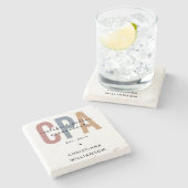 Speciaal voor Retro CPA gecertificeerde openbare a Stenen Onderzetter (Zijkant)