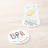 Speciaal voor Retro CPA gecertificeerde openbare a Zandsteen Onderzetter (Zijkant)