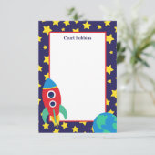 Speciaal voor ruimteraketten ontworpen notitiekaar bedankkaart (Staand voorkant)