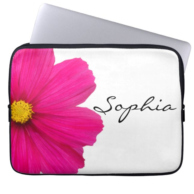 speciaal voor schattig en roze bloemhoes laptop sleeve (Voorkant)