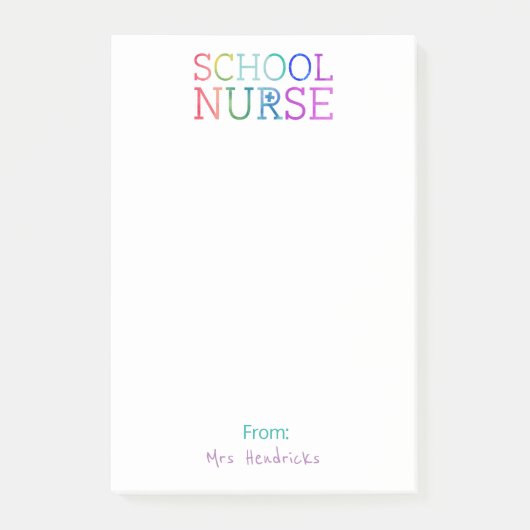 Speciaal voor schoolverpleegkunde gepersonaliseerd post-it® notes (Voorkant)