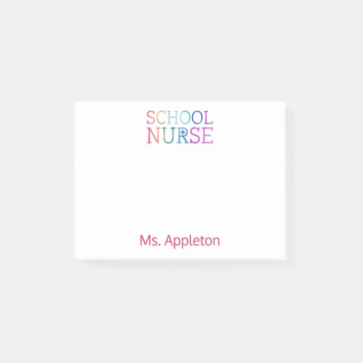 Speciaal voor schoolverpleegkunde gepersonaliseerd post-it® notes (Voorkant)