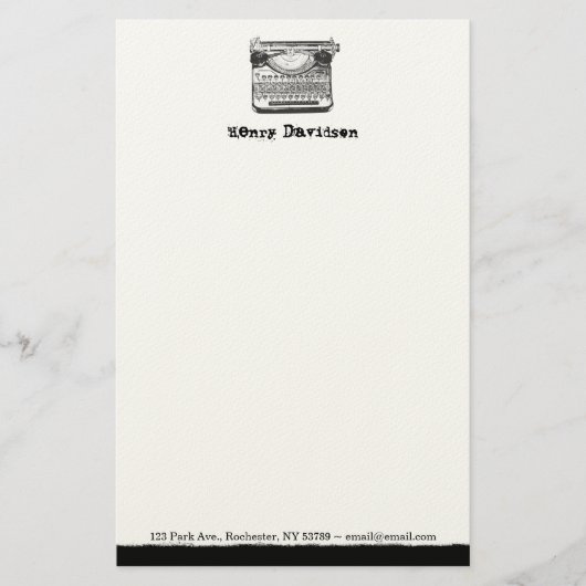  speciaal voor schrijfmachines bestemde schrijfmac briefpapier (Voorkant)