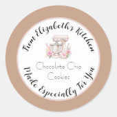 Speciaal voor u bruine bloemenmixer thuis gebakken ronde sticker (Voorkant)