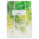 Speciaal voor u geel Mimosa Waterverf schilderij Medium Cadeauzakje (Achterkant)