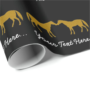 Speciaal voor zwart en goudpaarden ontworpen Gift Cadeaupapier