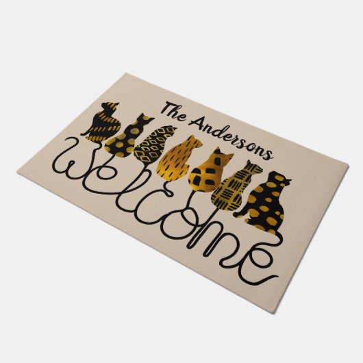 Speciaal voor zwarte en gouden katten — Welkom Mat (Schuin)
