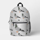 Speciaal vormgegeven duif bedrukte rugzak (Voorkant)