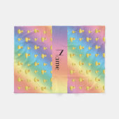 Speciaal vormgegeven patroon van regenboogrubberee fleece deken (Voorkant (Horizontaal))