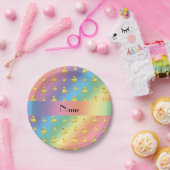 Speciaal vormgegeven patroon van regenboogrubberee papieren bordje (Feest)