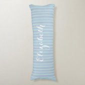 Speciaal vormgevend blauw Striped Patroon Lichaamskussen (Voorkant Verticaal)
