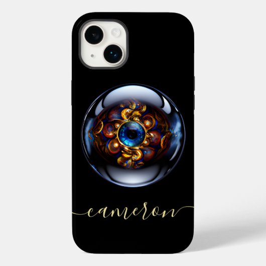 Speciaal vormig oog donkerblauw Case-Mate iPhone case (Achterkant)