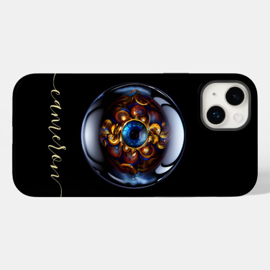 Speciaal vormig oog donkerblauw Case-Mate iPhone case (Achterkant (horizontaal))
