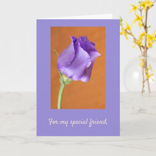 Speciaal Vriend Roos Kaart (Gele Bloem)