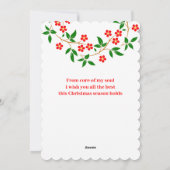 Speciaal Vriendin Vrolijk kerstrood roodroze Flora Feestdagenkaart (Achterkant)