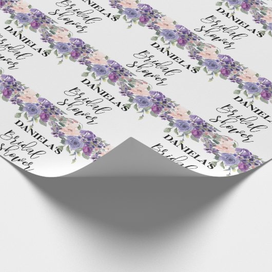 Speciaal Vrijgezellenfeest Violet Floral Cadeaupapier (Hoek)
