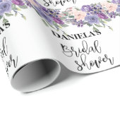 Speciaal Vrijgezellenfeest Violet Floral Cadeaupapier (Rol Hoek)