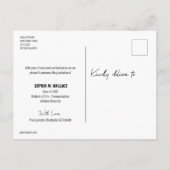 Speciaal Vrouw Universiteit Afstuderen Foto Aankondigingskaart (Achterkant)