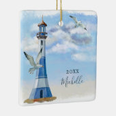 Speciaal vuurtoren Nautical Beach Kerstmis Keramisch Ornament (Rechts)