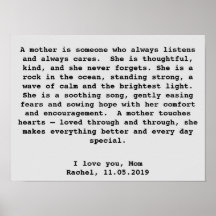 Speciaal Wall Art Gift voor mama met woorden