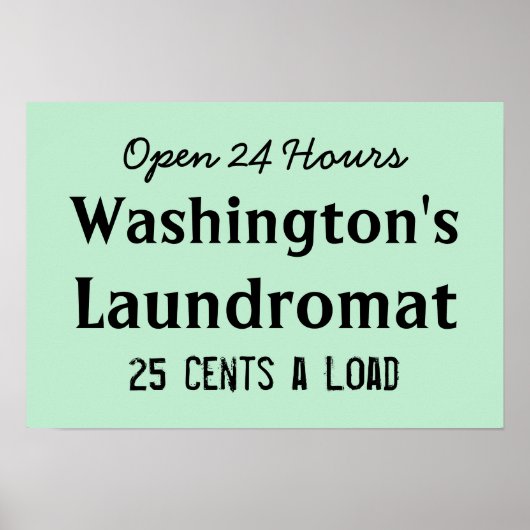 Speciaal wasgoed, Poster voor laundromat (Voorkant)
