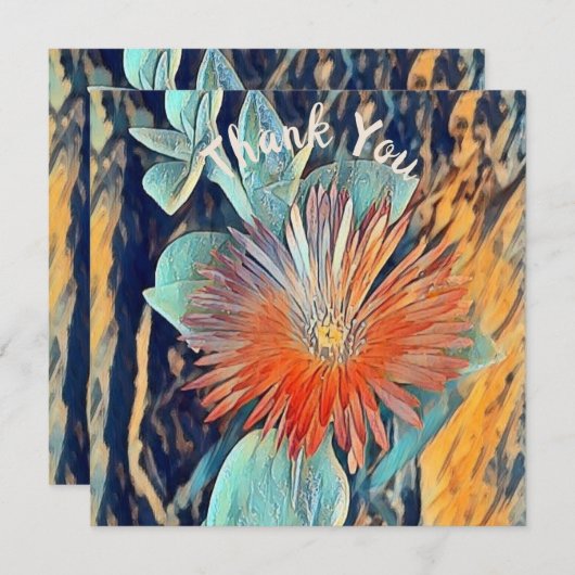 Speciaal Waterverf Art TableRose Hartelijk dank Kaart (Voorkant / Achterkant)