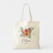 Speciaal Waterverf Bridesmaid Floral Canvas tas (Achterkant)