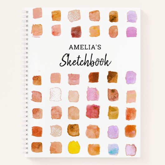 Speciaal Waterverf Patroon Sketchbook Notitieboek (Voorkant)
