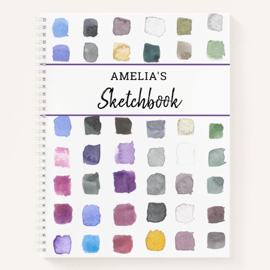 Speciaal Waterverf Patroon Sketchbook Notitieboek (Voorkant)