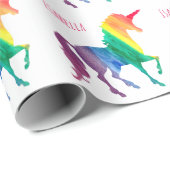 Speciaal Waterverf regenboogeenheden  Cadeaupapier (Rol Hoek)