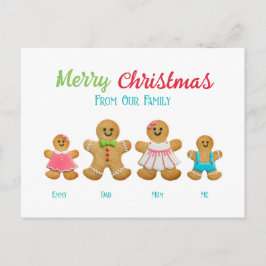 Speciaal Wenskaart van de Gingerbrood-familie Feestdagenkaart