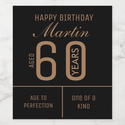 Speciaal wijnetiket op 60e verjaardag wijn etiket (Enkel label)