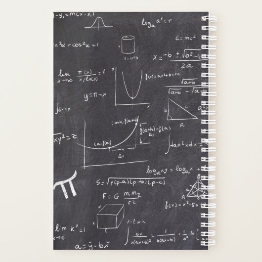 Speciaal wiskunde leraar zwart met vergelijkingen planner (Achterkant)
