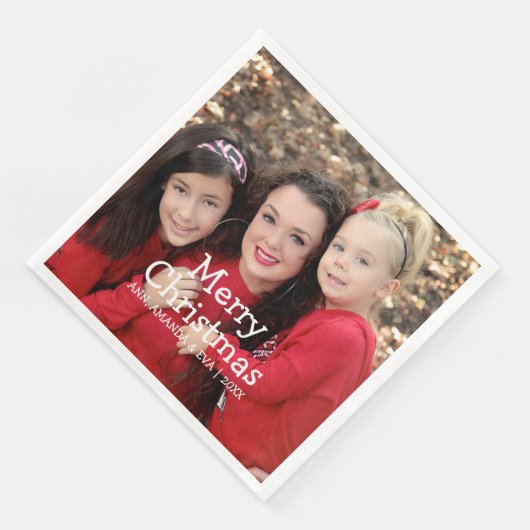 Speciaal witscript, prettige kerstfoto servet (Hoek)