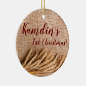 Speciaal XMAS-Ornament Tarwe op Burlap Sack Co Keramisch Ornament (Rechts)