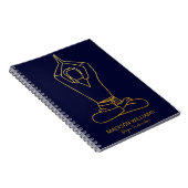 Speciaal Yoga-leraar marine Gold Modern Minimal Notitieboek (Rechterzijde)