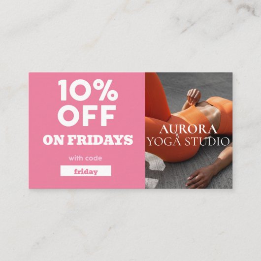 Speciaal Yoga Studio Code op vrijdag Visitekaartje (Voorkant)
