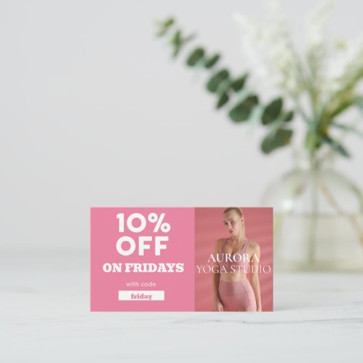 Speciaal Yoga Studio Code op vrijdag Visitekaartje (Staand voorkant)