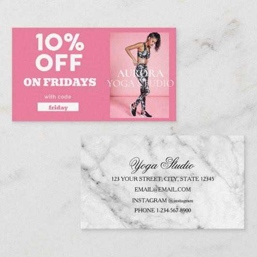 Speciaal Yoga Studio Code op vrijdag Visitekaartje (Voorkant / Achterkant)