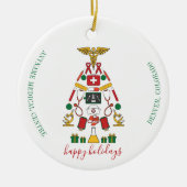 Speciaal zakelijk medisch centrum voor kerstmis keramisch ornament (Voorkant)