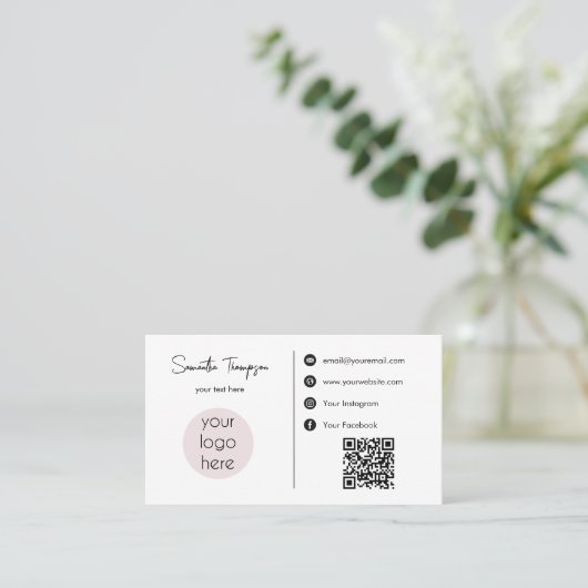 Speciaal zakelijke Logo Sociale media QR-code Visitekaartje (Staand voorkant)