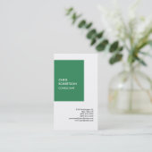 Speciaal Zee Groen Wit Modern Unieke Minimalist Visitekaartje (Staand voorkant)