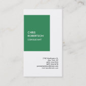 Speciaal Zee Groen Wit Modern Unieke Minimalist Visitekaartje (Voorkant)