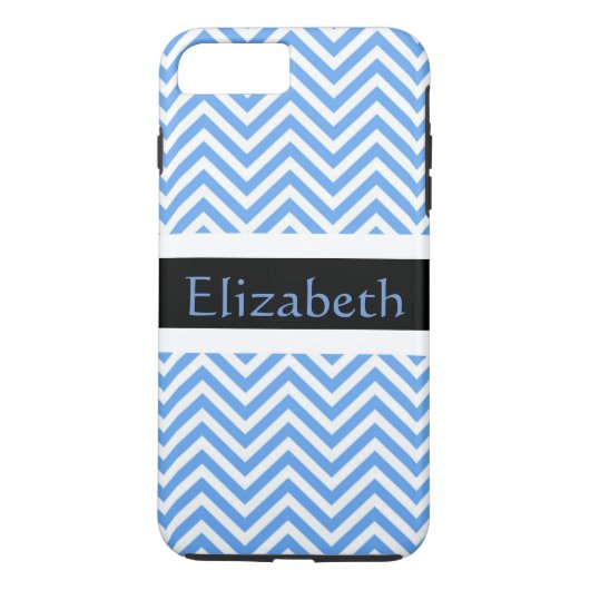 Speciaal Zigzag Chevron Pattern Blue & White Case-Mate iPhone Case (Achterkant)