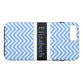 Speciaal Zigzag Chevron Pattern Blue & White Case-Mate iPhone Case (Achterkant (Horizontaal))