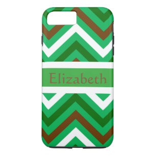 Speciaal Zigzag Chevron Pattern Green & White Case-Mate iPhone Case