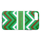 Speciaal Zigzag Chevron Pattern Green & White Case-Mate iPhone Case (Achterkant (Horizontaal))